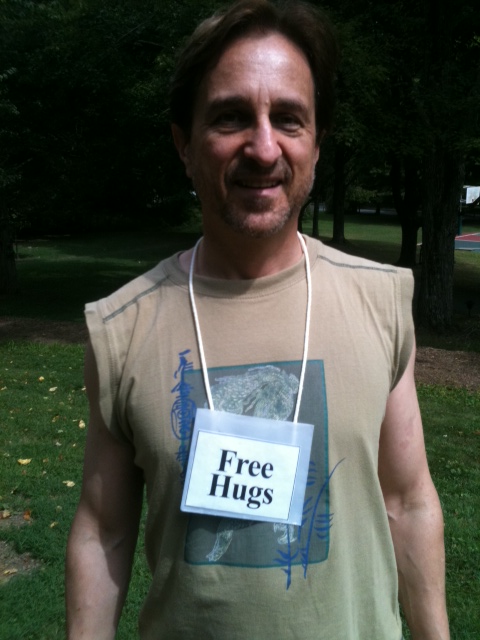 Free hugs at Omega Institute in Rhinebeck, NY.